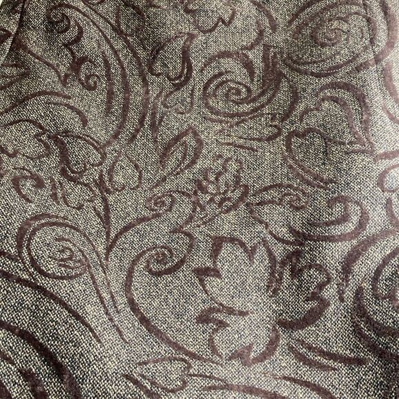 Vtg Harold’s Wool Trousers Velour Embossed Floral Design Brown Flared Wool Pants - Picture 8 of 9